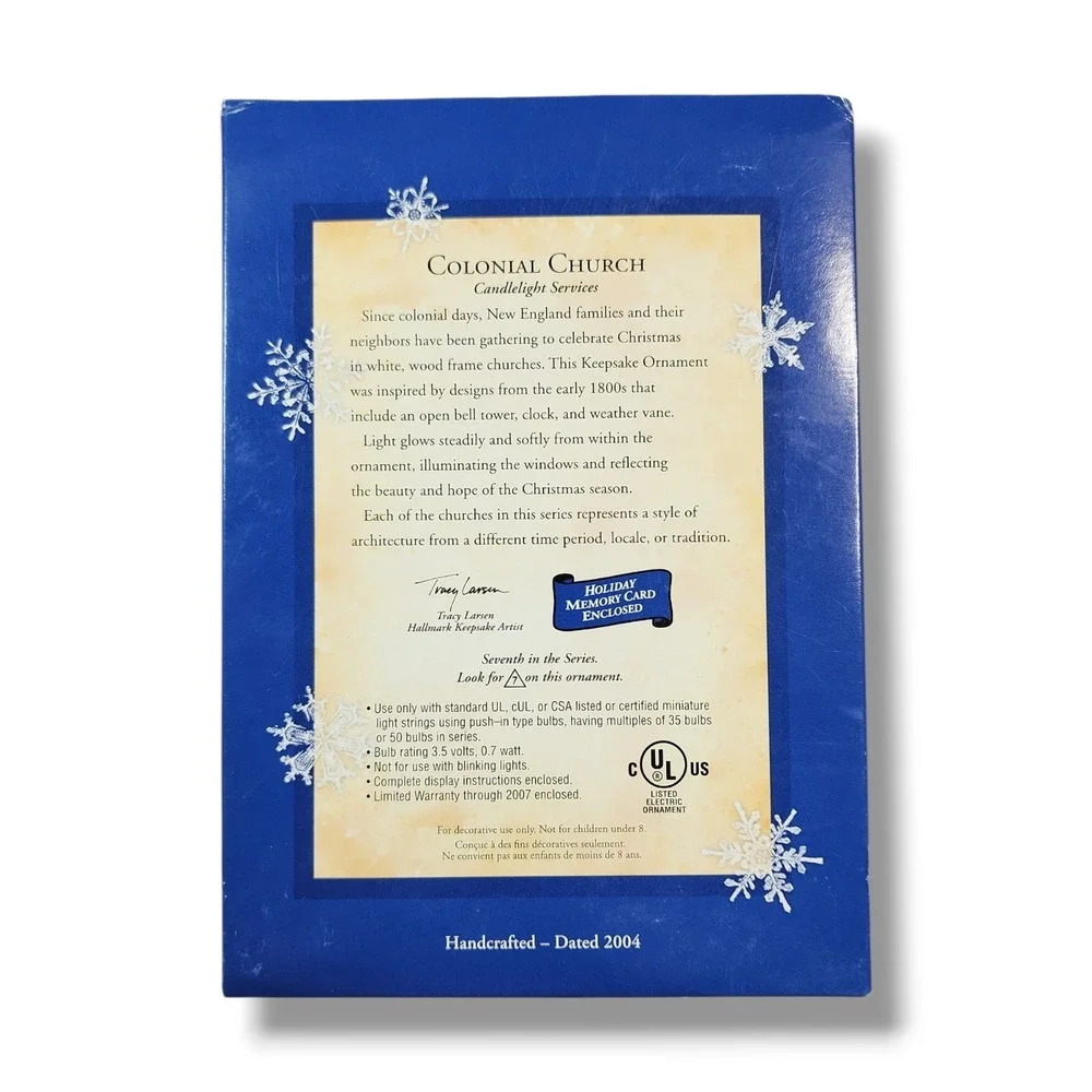 Hallmark Keepsake Colonial Church‎ Candlelight Services Magic Ornament 2005